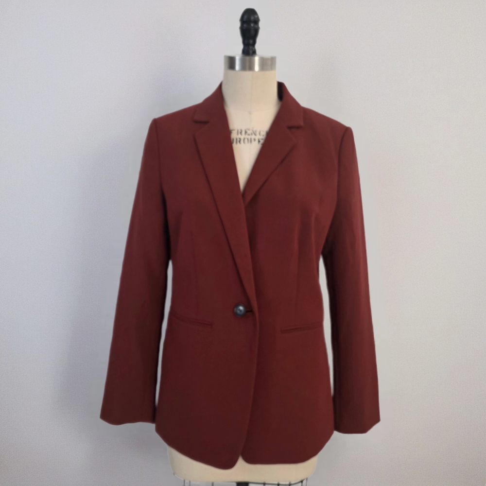 Ann Taylor Tailored Fit  Single Button Blazer Rust Red Size 8